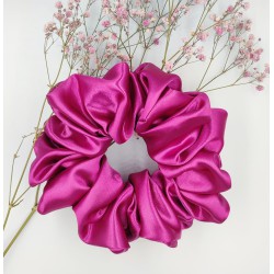 Scrunchie satyna fuchsia zestaw 3szt