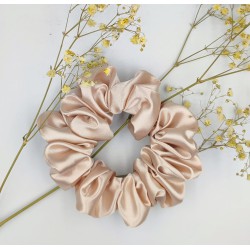 Scrunchie satyna coffe cream zestaw 3szt