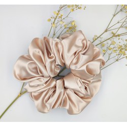 Scrunchie satyna coffe cream zestaw 3szt