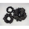 Scrunchie satyna black mamba zestaw 3szt