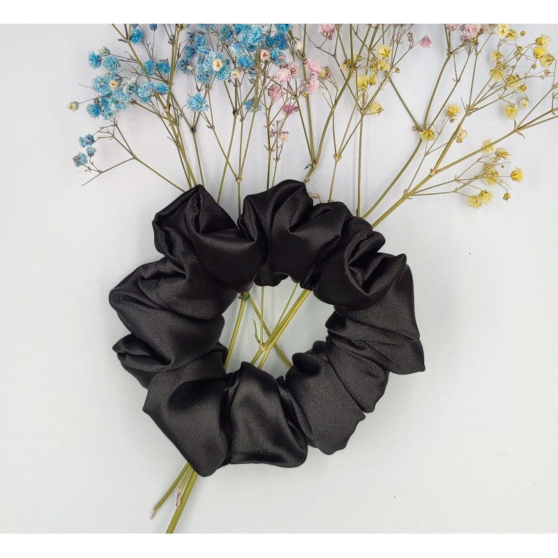 Scrunchie satyna black mamba midi