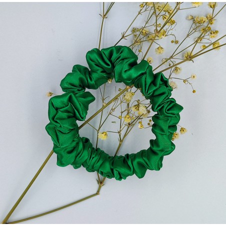 Scrunchie satyna green grass mini