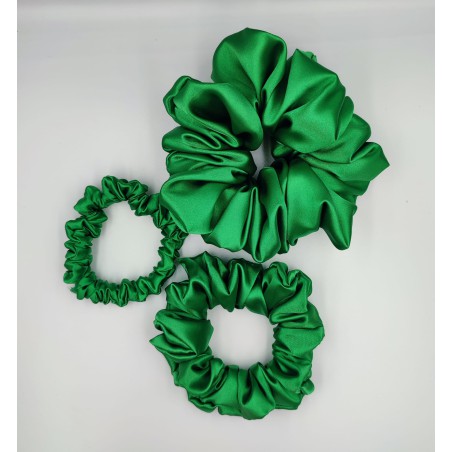 Scrunchie satyna green grass zestaw 3szt