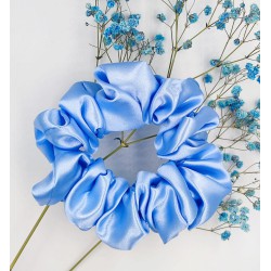 Scrunchie satyna baby blue zestaw 3szt