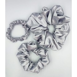 Scrunchie satyna silver...