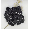 Scrunchie satyna jedwabna white dots zestaw 2szt