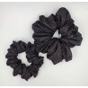 Scrunchie black glitter zestaw 2szt