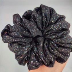 Scrunchie black glitter zestaw 2szt